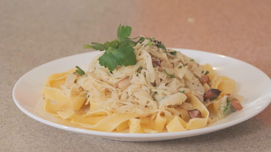 Sauerkraut-Pasta mit Rahm – Steirergemüse